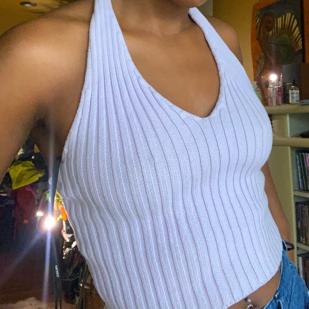 Ribbed halter top